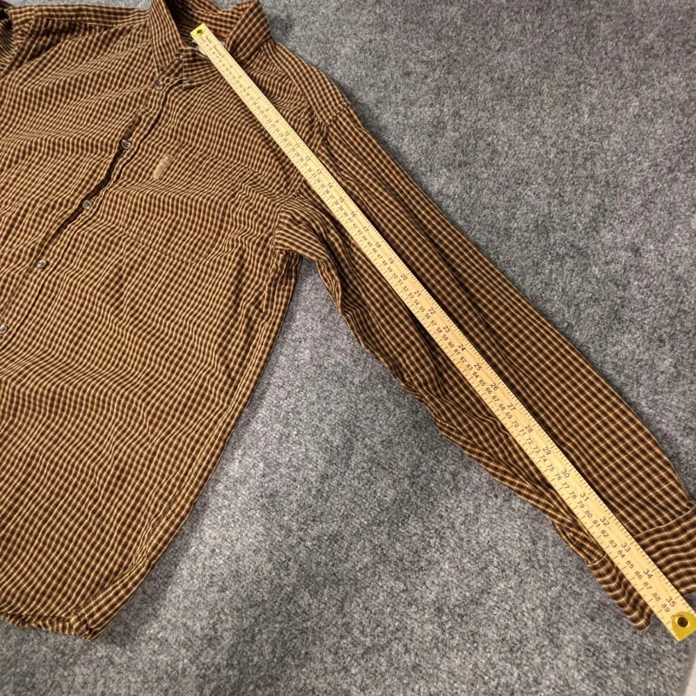 Columbia Mens Brown Plaid Button Up Long Sleeve Outdoor Shirt Large